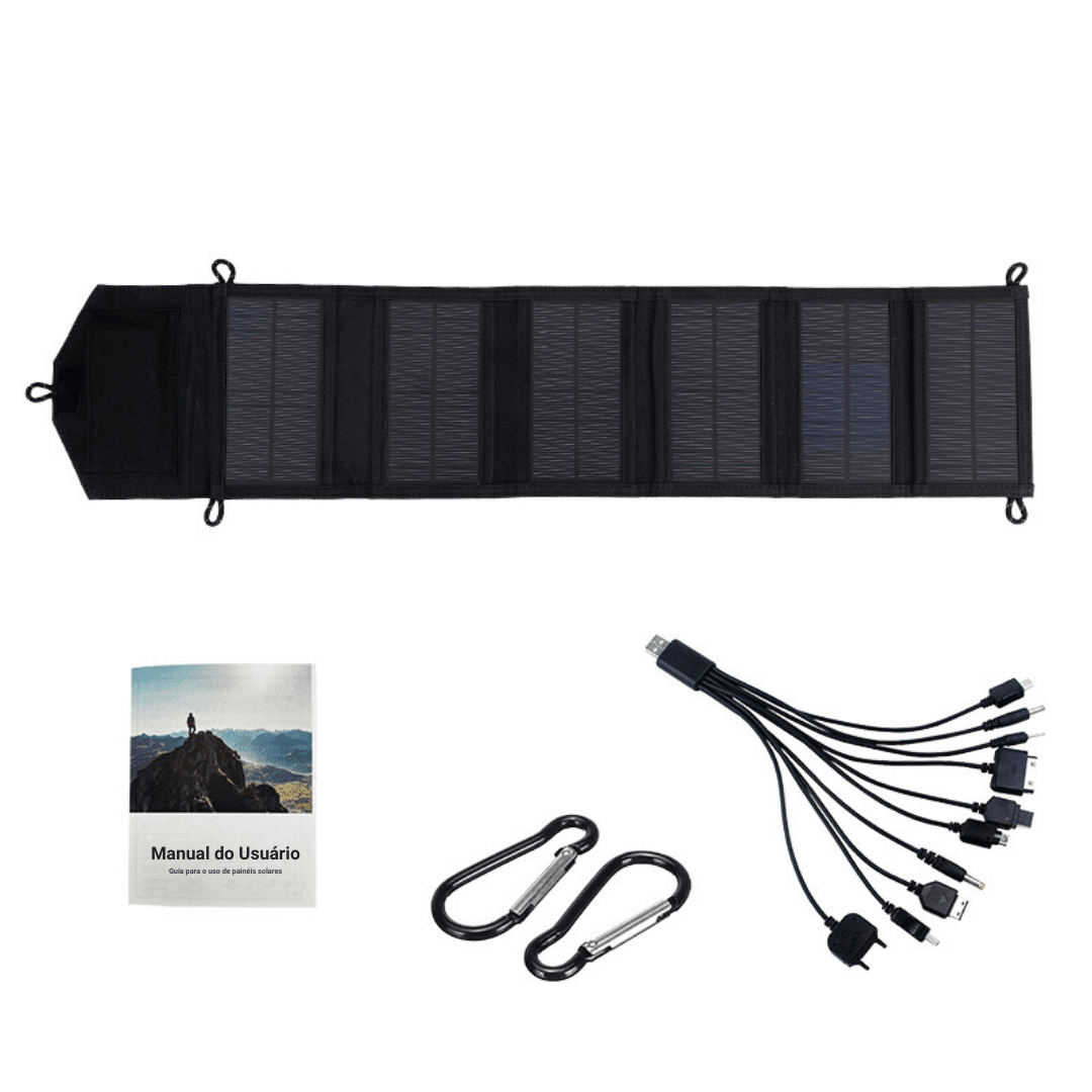 Placa Solar Portátil 500W - Fold [Camiping - Acessórios de Camping - Acessórios] 01 - Placa Solar Portátil 500W - Fold Pescamping Camuflagem Digital 