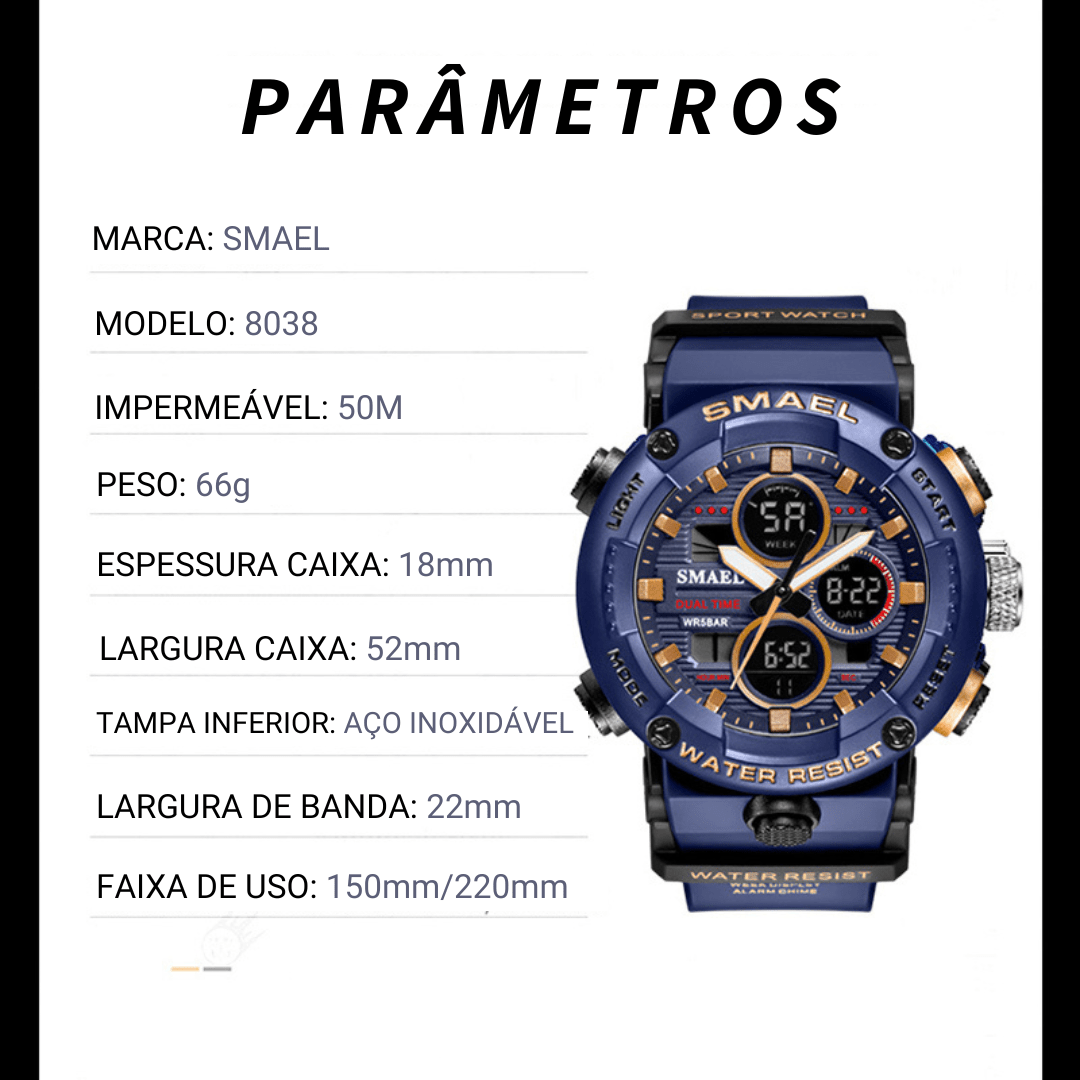 Relógio Impermeável - Adventure [Vestuário - Acessórios - Relógios] 01 - Relógio Masculino Impermeável Pescamping 
