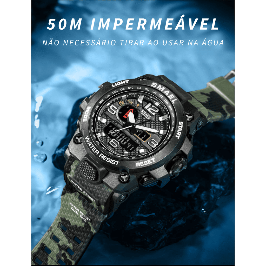 Relógio Masculino Militar [Vestuário - Acessórios - Relógios] 02 - Relógio Masculino Militar Pescamping 