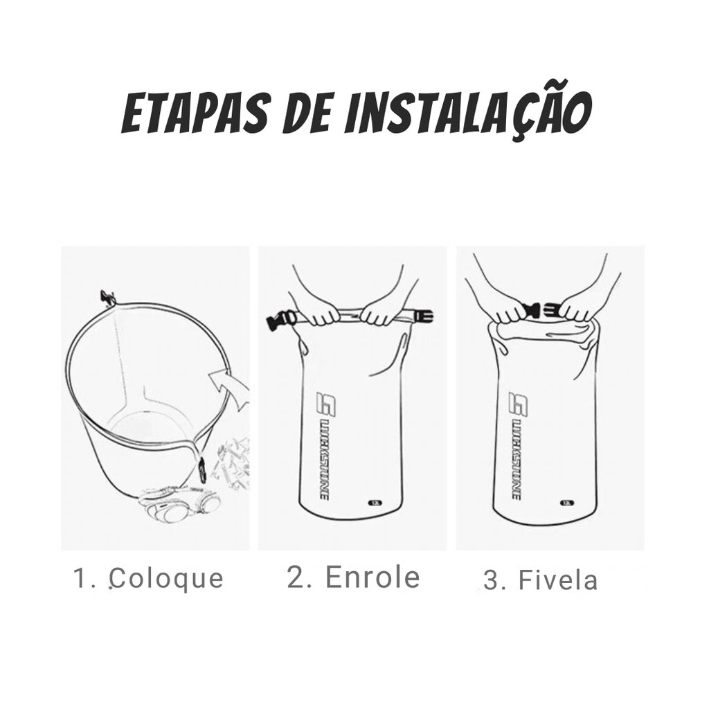 Saco Estanque Impermeável Ultraleve 3/5/8/12/15/25/35/75L - Luckstone [Camping - Acessórios - Saco Estanque] 01 - Saco Estanque Impermeável Ultraleve 3/5/8/12/15/25/35/75L - Luckstone Pescamping 